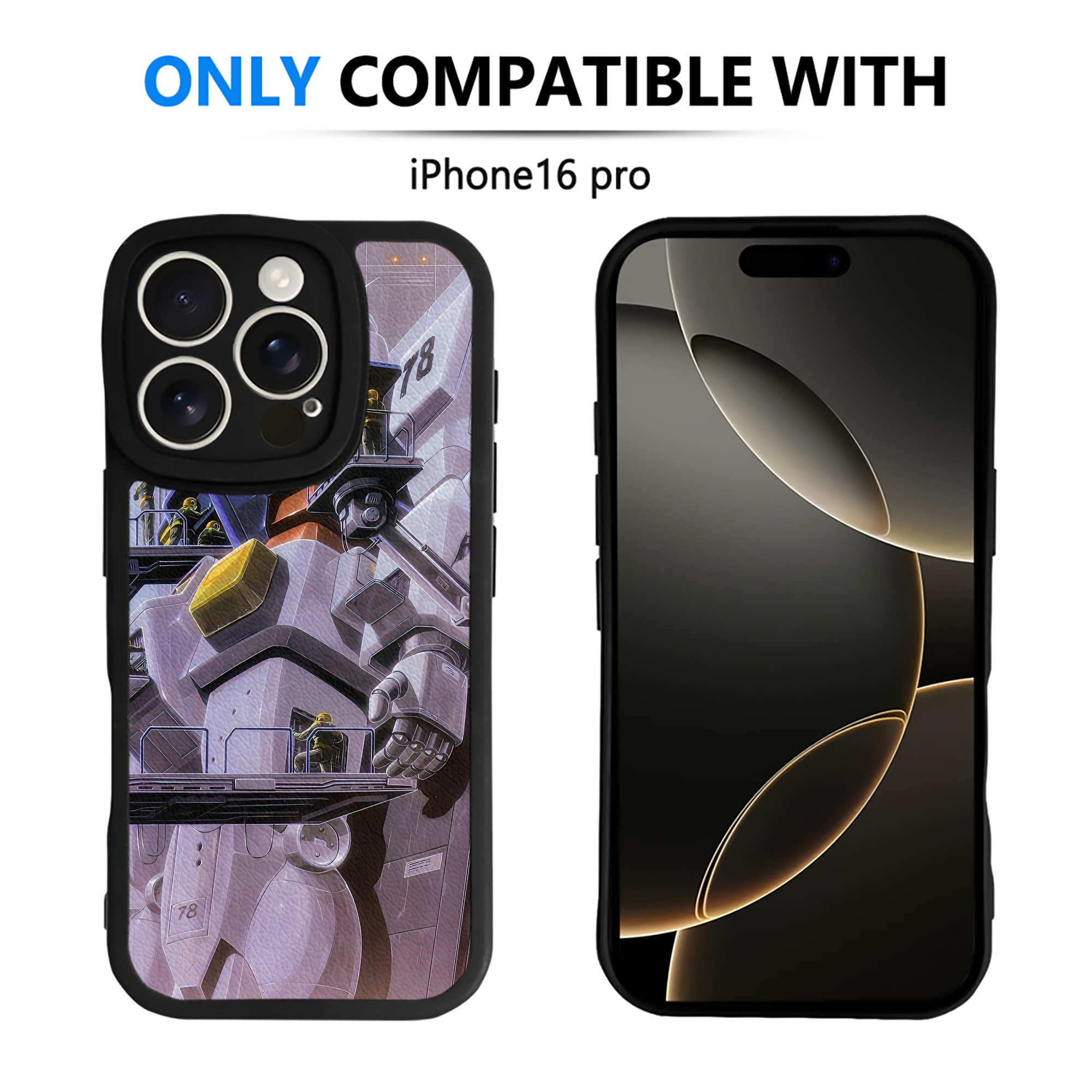 （画像用） 機動戦士ガンダム Mobile Suit Gundam 【iPhone 16シリーズ対応】シリコンスマホケース（レザー調） 材質：シリコン